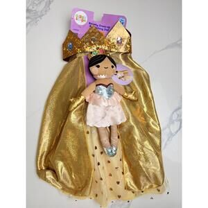 Giggle Scape Royalty Dress Up Cape Crown & Matching Princess Doll Set Ages 3-6